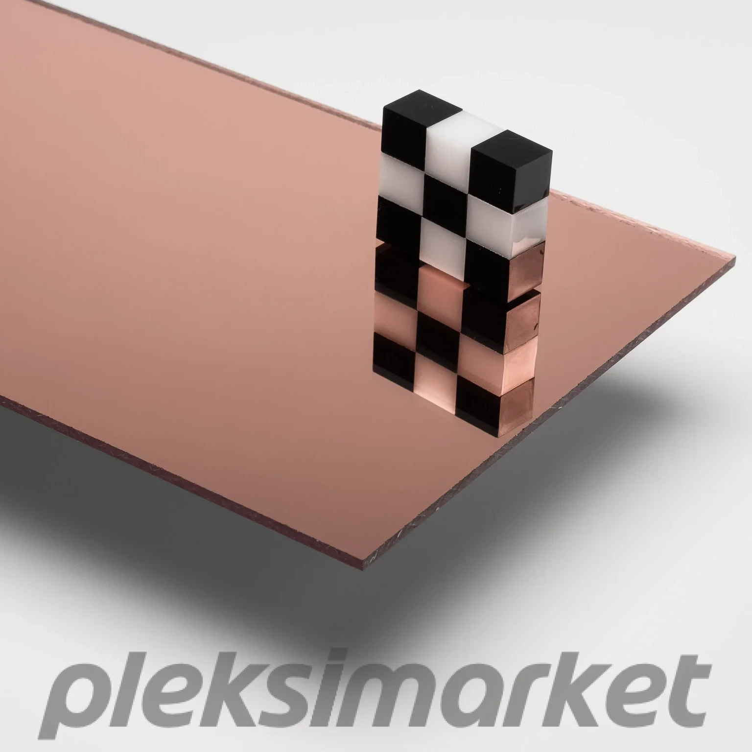 Rosegold Ayna Pleksi Yapışkanlı