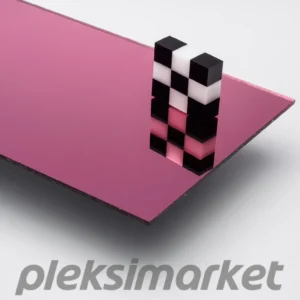 Pembe Ayna Pleksi Yapışkanlı