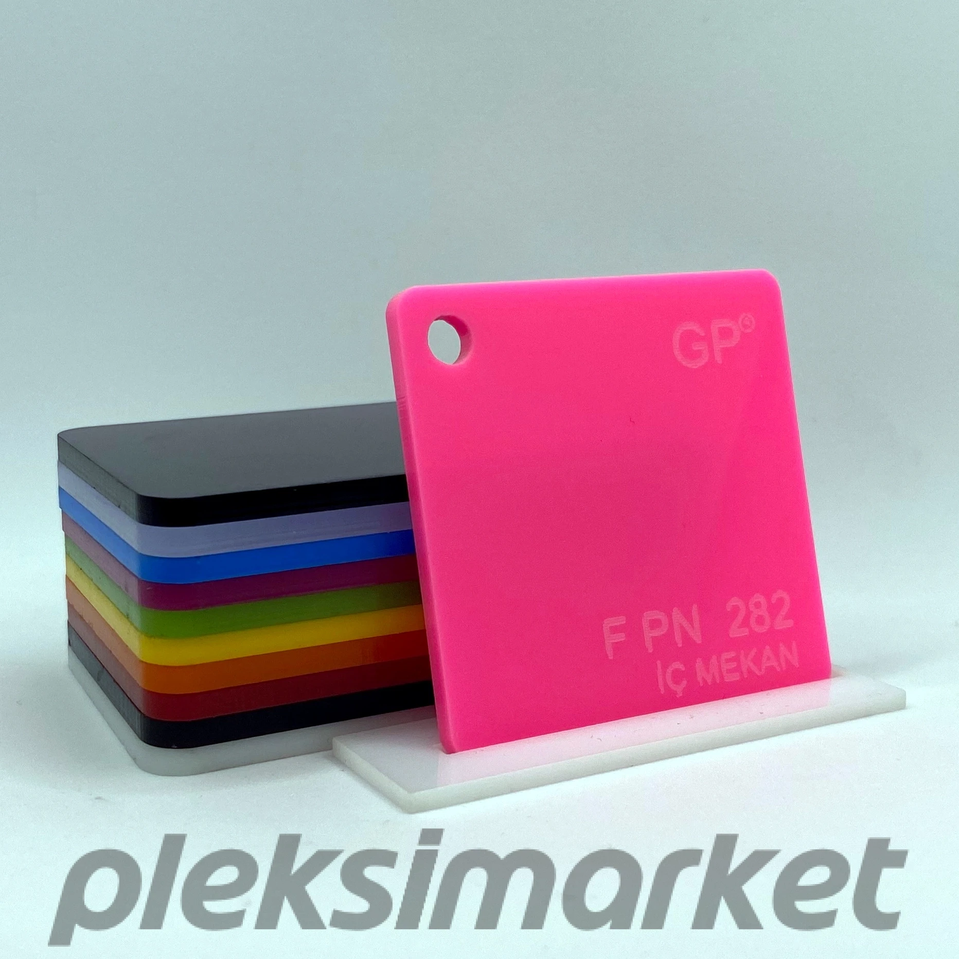 Floresan Açık Pembe Dökme Pleksi Akrilik Levha