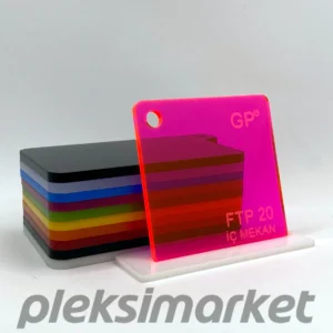 Floresan Transparan Pembe Dökme Pleksi Akrilik Levha