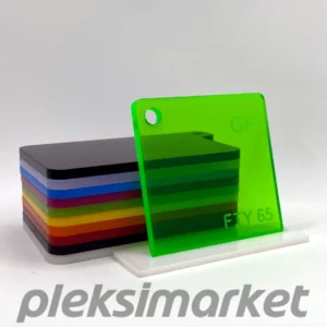Floresan Transparan Yeşil Dökme Pleksi Akrilik Levha